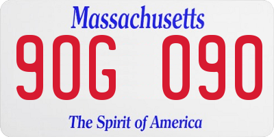 MA license plate 9OG090