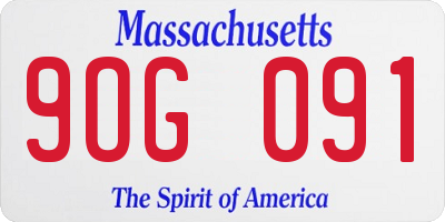MA license plate 9OG091