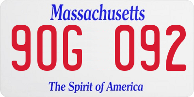 MA license plate 9OG092