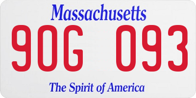 MA license plate 9OG093