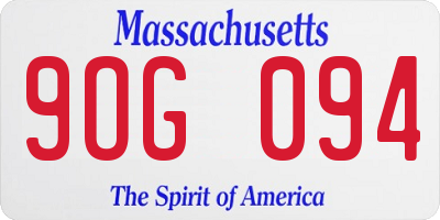 MA license plate 9OG094