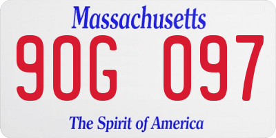 MA license plate 9OG097