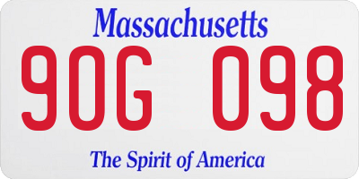 MA license plate 9OG098