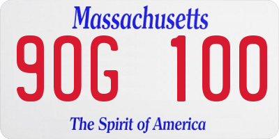 MA license plate 9OG100