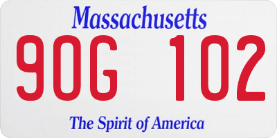MA license plate 9OG102