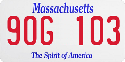 MA license plate 9OG103