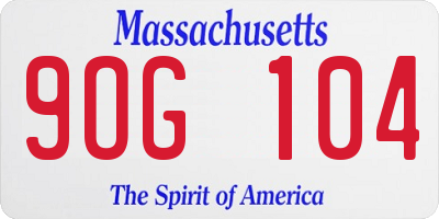 MA license plate 9OG104