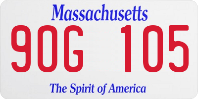MA license plate 9OG105