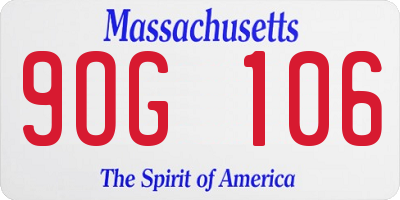MA license plate 9OG106