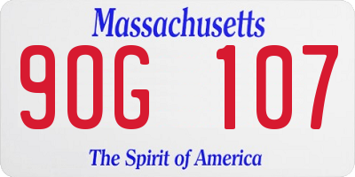 MA license plate 9OG107