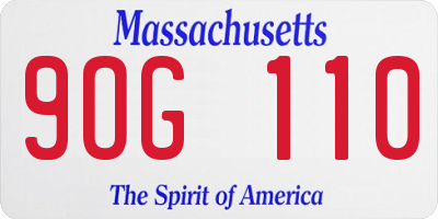 MA license plate 9OG110