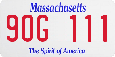 MA license plate 9OG111