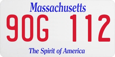 MA license plate 9OG112