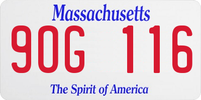 MA license plate 9OG116