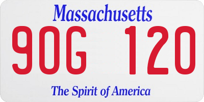MA license plate 9OG120
