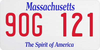 MA license plate 9OG121