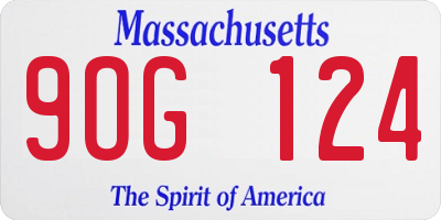 MA license plate 9OG124