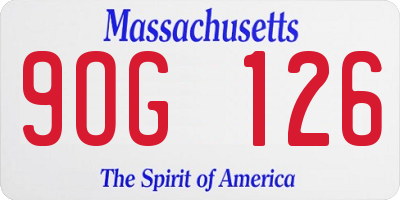 MA license plate 9OG126