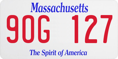 MA license plate 9OG127