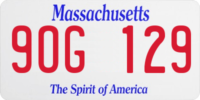 MA license plate 9OG129