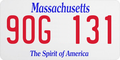 MA license plate 9OG131