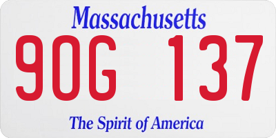 MA license plate 9OG137