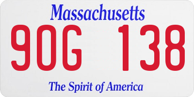 MA license plate 9OG138
