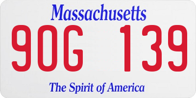 MA license plate 9OG139