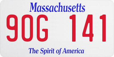 MA license plate 9OG141