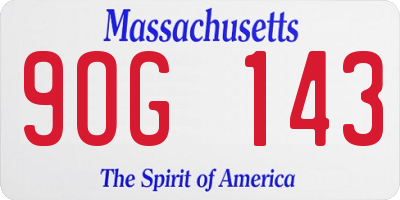 MA license plate 9OG143