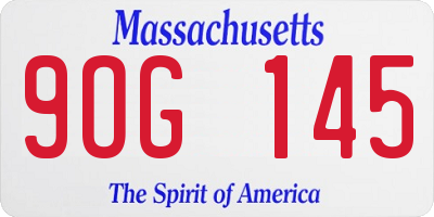 MA license plate 9OG145