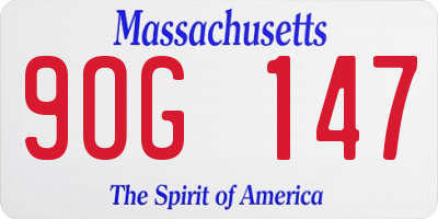 MA license plate 9OG147