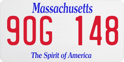 MA license plate 9OG148