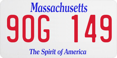 MA license plate 9OG149