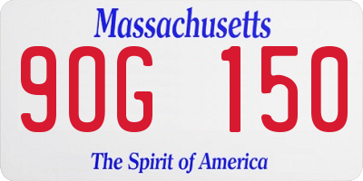 MA license plate 9OG150