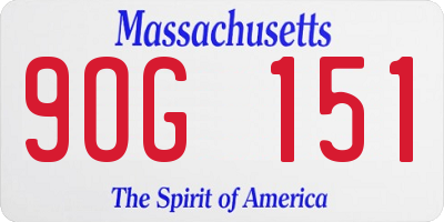 MA license plate 9OG151