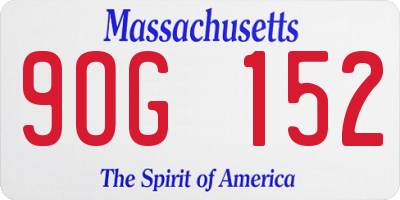 MA license plate 9OG152