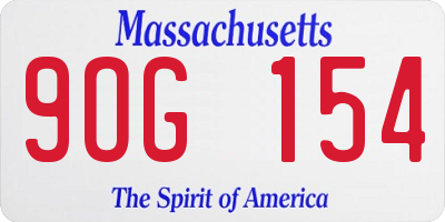 MA license plate 9OG154