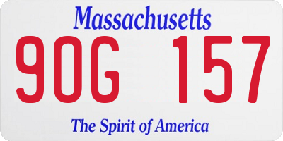 MA license plate 9OG157