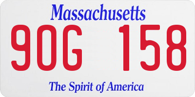 MA license plate 9OG158