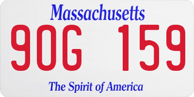 MA license plate 9OG159