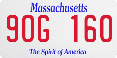 MA license plate 9OG160