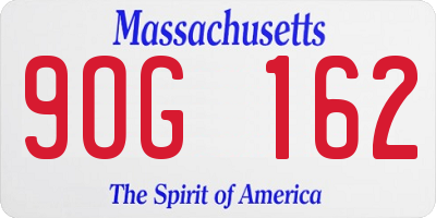 MA license plate 9OG162