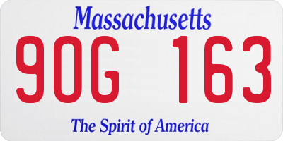 MA license plate 9OG163