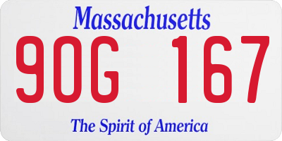 MA license plate 9OG167