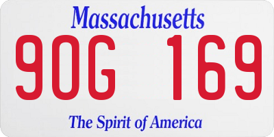 MA license plate 9OG169