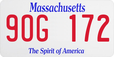 MA license plate 9OG172