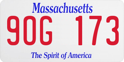 MA license plate 9OG173