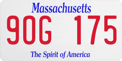 MA license plate 9OG175