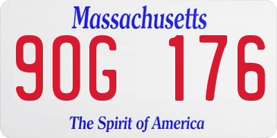MA license plate 9OG176